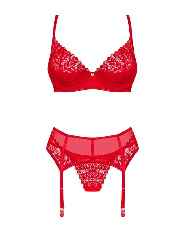 Obsessive 3-delt blondesæt Ingridia Red ML