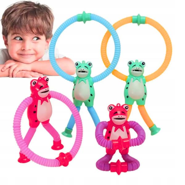 STRETCHING Groda SENSORISK ANTI-STRESS SUGKOPPRÖR POP LED