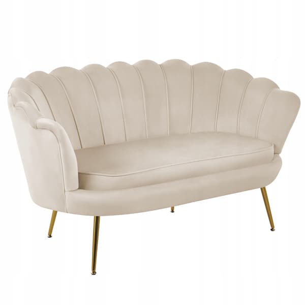 BEIGE SAMMETSSOFFA LJUS TVÅSITS SOFFA KLÄDD MÖBLER