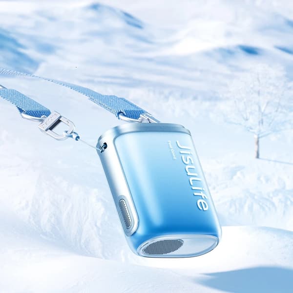 Mini bærbar ventilator med snor 4500mAh - blå