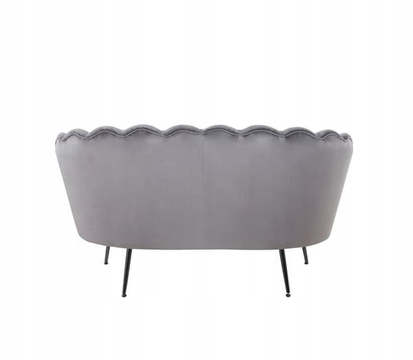 Furnitex Art déco 2-sits vardagsrumssoffa, grå sammet, klädd