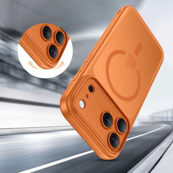 Magpeak Magsafe CC skyddsskal för iPhone 17 Pro Max – matt orange