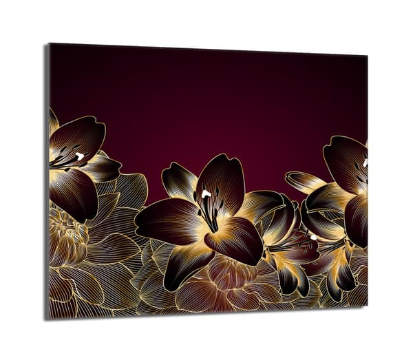 Lasinen suojalevy liedelle 60x52 Orchidea