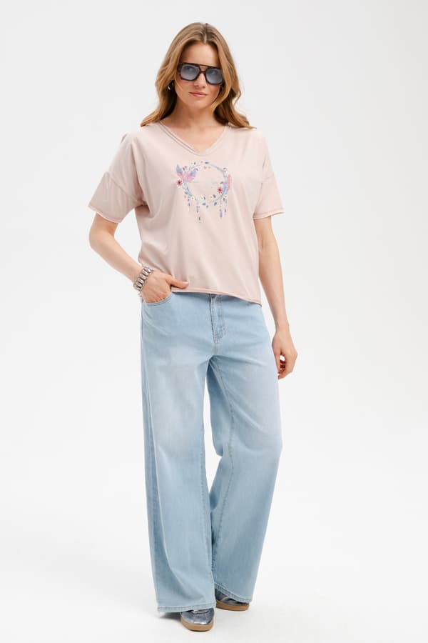 Damebluse Elma Lys Beige 44/46