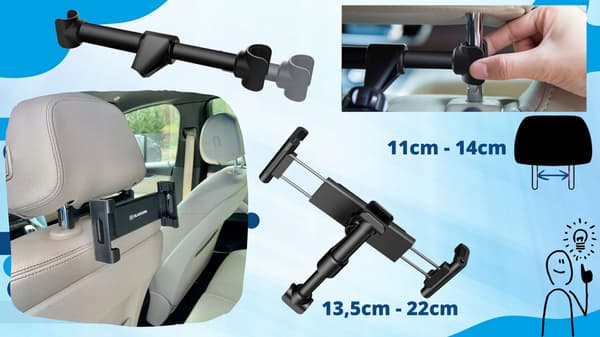 BILHOLDER TIL TABLET TELEFON 4,7-13" SOLID ROTARY JULEGAVEN