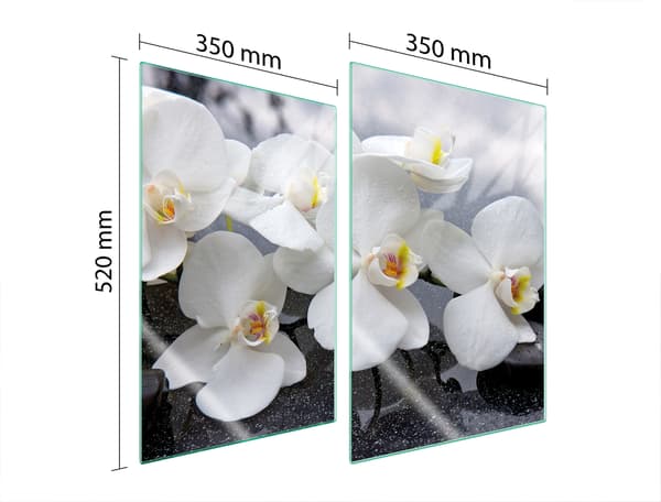 GLASPLADE TIL KØKKEN 2x35x52 ORCHID