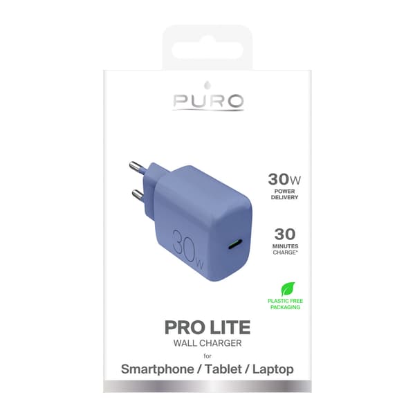 USB-C Pro Lite 30W vægoplader - Blå