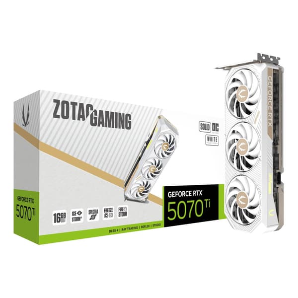 ZOTAC RTX 5070 Ti SOLID Core OC Hvidt grafikkort