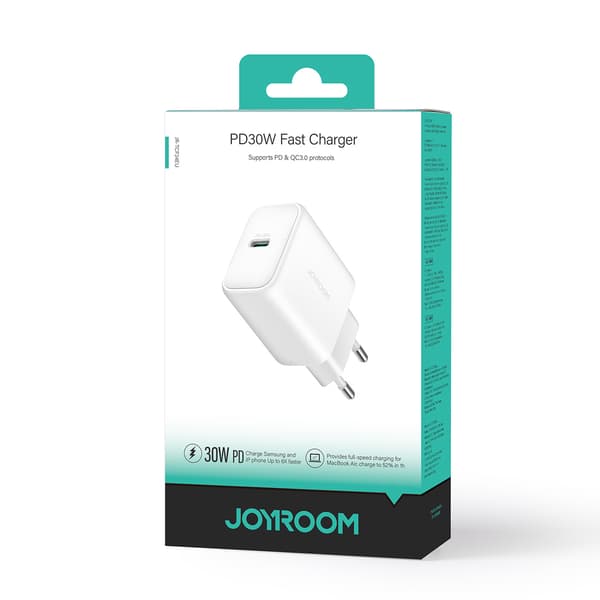 USB-C PD 30W QC SFC Vægoplader - Hvid