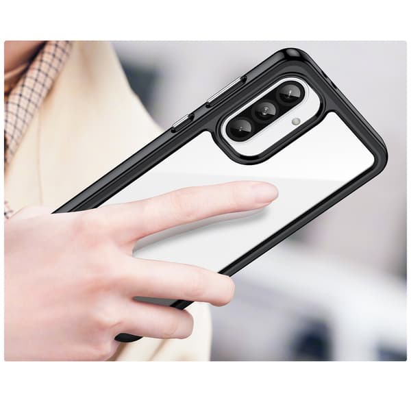 Samsung Galaxy A26 Outer Space-cover med fleksibel ramme - Sort