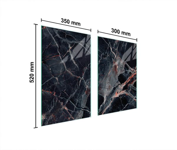GLASSKYDDSSKIVA FÖR KÖK 65x52 MARMOR