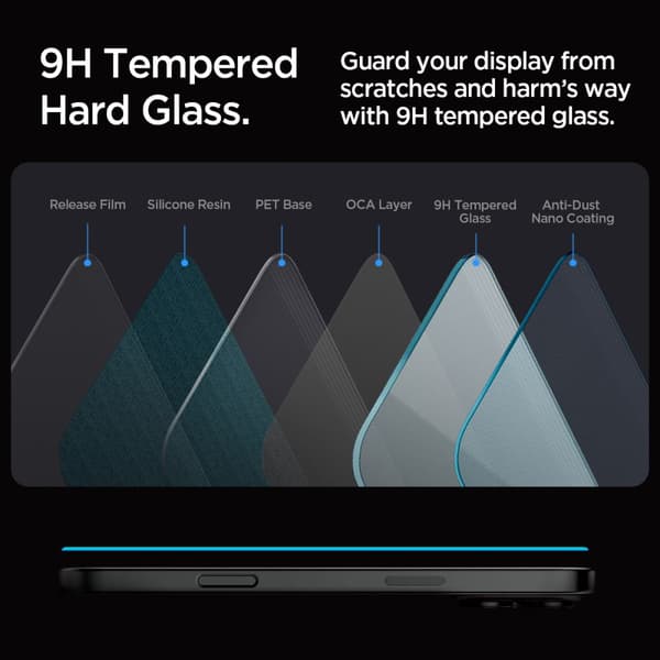 Härdat glas med monteringsram för iPhone 16 Pro Max - 2 st.