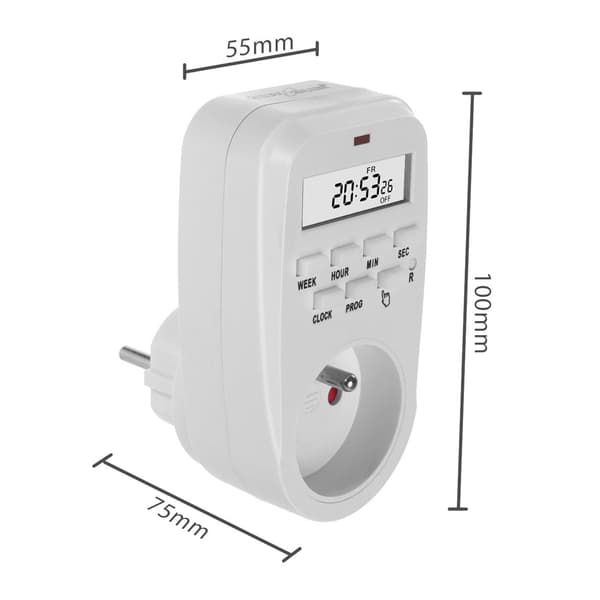 GreenBlue GB362 E digital timer, max belastning 16A, IP20