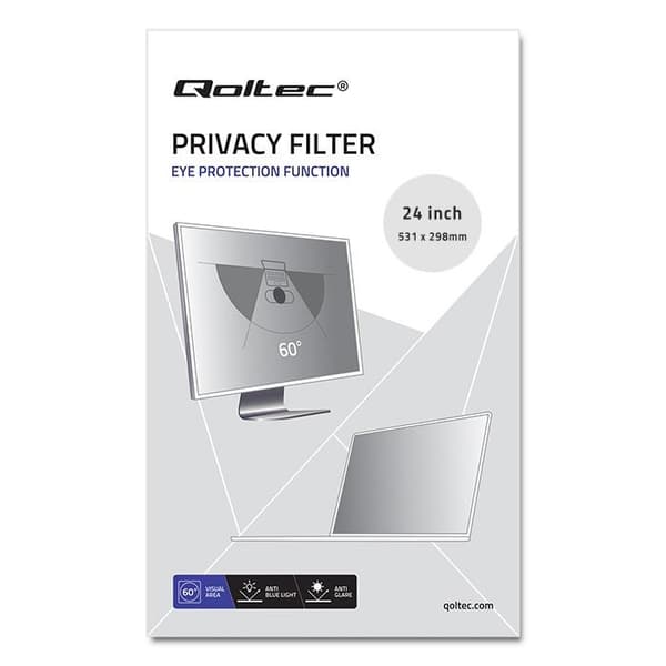 Qoltec 24" (16:9) GDPR-privatlivsfilter