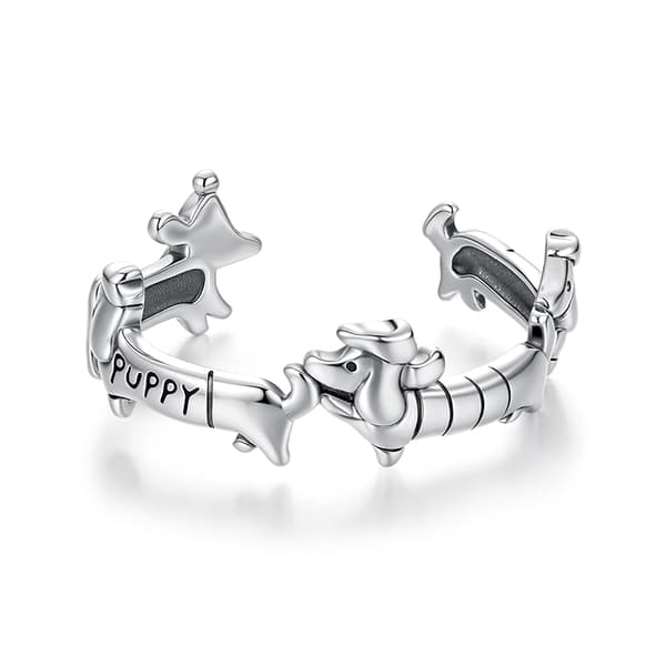 Silverring Justerbar Hundring 925 Silver Trusky