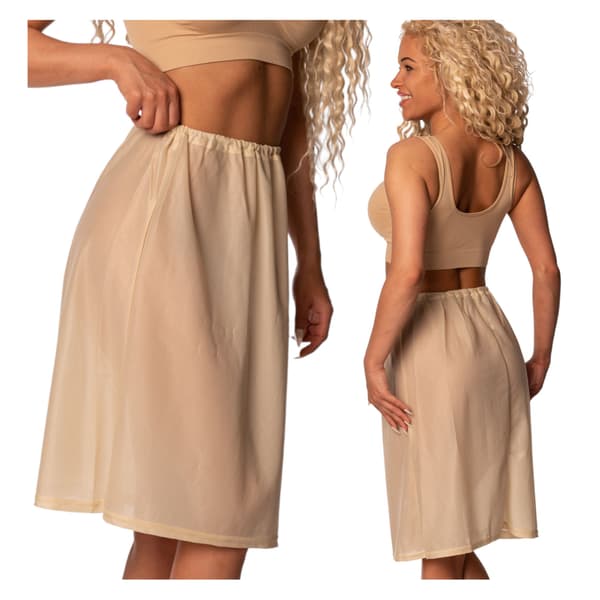 Halvkjol underklänning dam beige slät 3XL