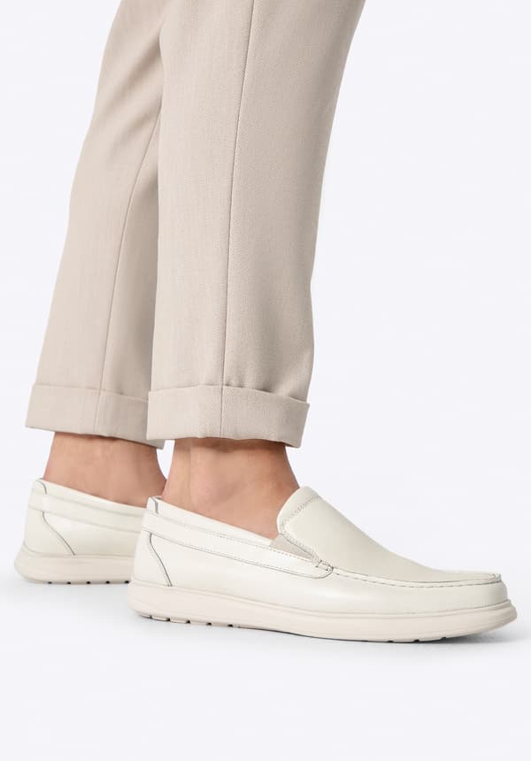 Wittchen Herresko i ægte læder, off-white, off-white, ægte læder
