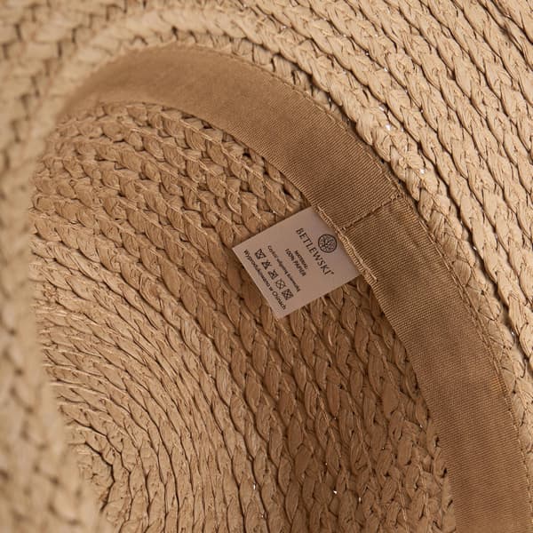 BSK-02 BEIGE PANAMA raffia-rantahattu