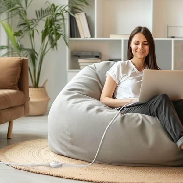Utdragbar USB-C-kabel 100W 2m - Vit