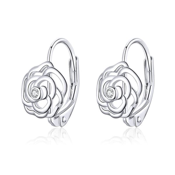 Pendientes de plata rosa Pendientes de plata 925