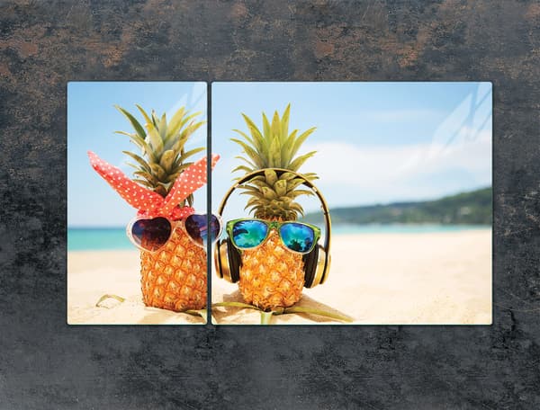 GLASSKYDDSPLÅT FÖR SPIS 90x52 ANANAS