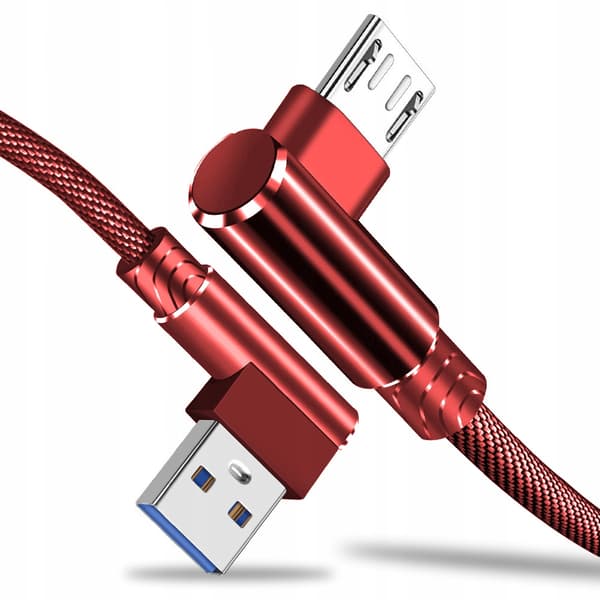 Koanni kb18 Micro USB-kabel hurtiglading vinklet 90° rød