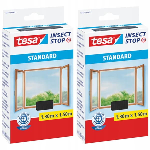 tesa Standard vinduesnet 1,3 x 1,5 m sort x 2