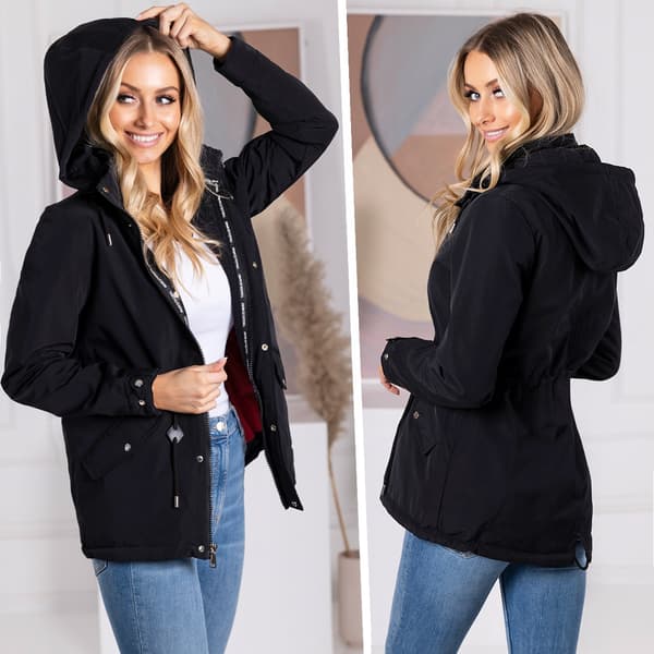 FORÅRSFRAKKE MED HÆTTE PARKA 3 FARVER Transitional 7XL Sort