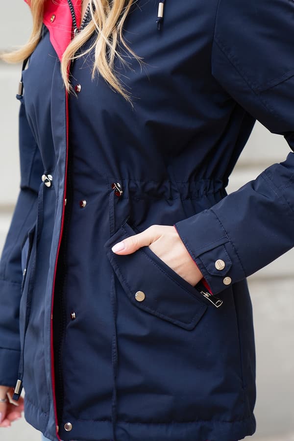 DOBBELTSIDIGT FJERPARKA MED HÆTTE 3 FARVER Transitional S Sort