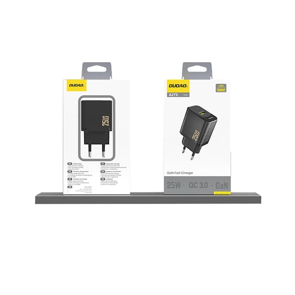 GaN 25W USB-A vægoplader - Sort