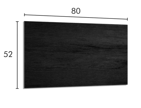 Glasbeskyttelsesplade til komfur 80x52 Sort