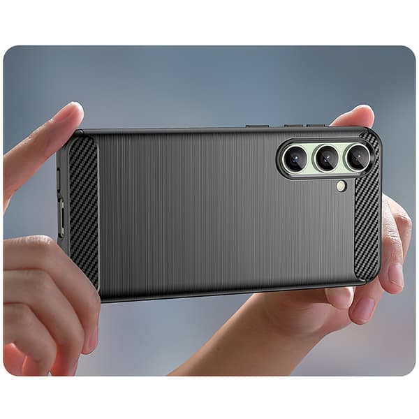 Silikone-etui til Samsung Galaxy S24 FE Carbon Cover - sort