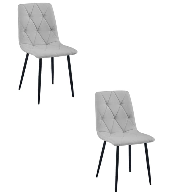 LIBRA stol - lysegråt stof / sorte ben x 2