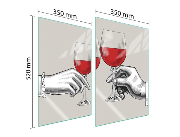 GLASSKYDDSPLATTA FÖR KÖK 2x35x52 VIN