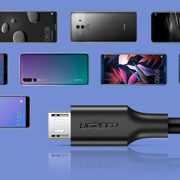 Micro USB - USB-A-kabel 0,5 m - svart