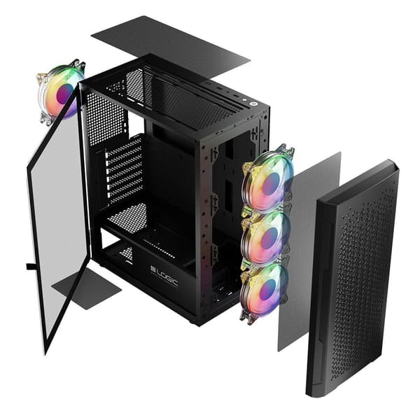 LOGIC Aramis ARGB USB 3.0 Sort Kabinet
