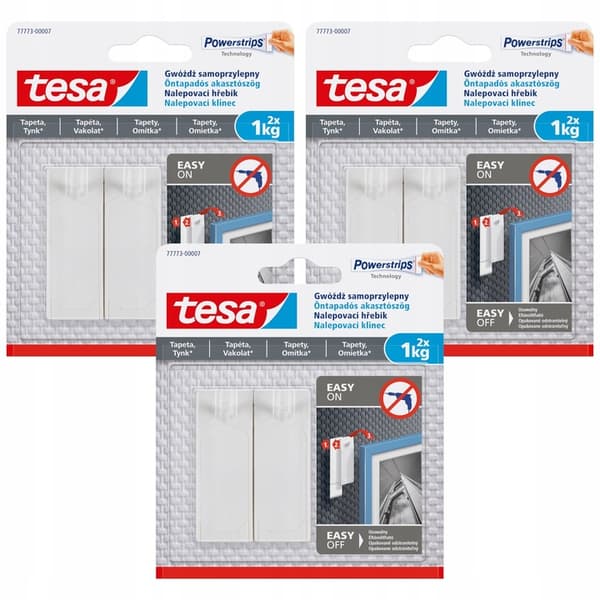 TESA selvklæbende søm til gips og tapet 1 kg 3-pack