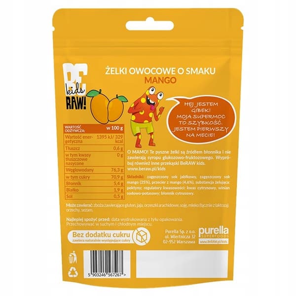 Be Raw! Børne Mango Gummies 35g Sukkerfri