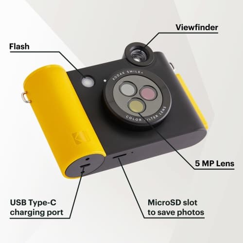 Kodak SMILE+ Instant Print-kamera, 2x3'', Sort