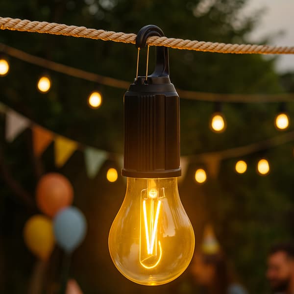 VERGIONIC LED USB-C 2700K campinglampa med karbinhake