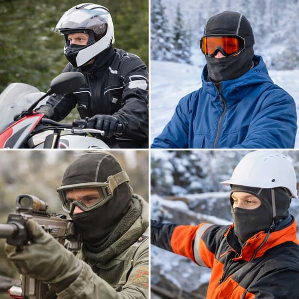 Termoaktiv multifunktionell elastisk universell svart balaclava