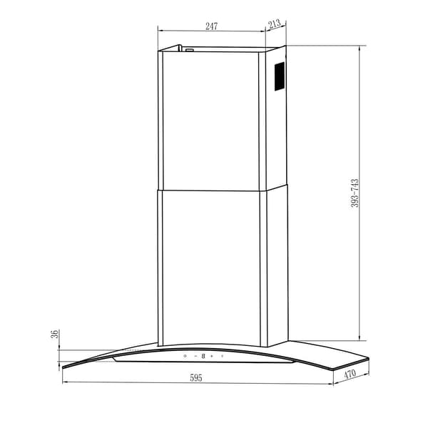 Berdsen BT-216 Sort 60 cm Emhætte
