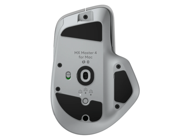 Logitech MX Master 4 för MAC trådlös mus RF trådlös + Bluetooth, 8000 DPI, vit silver