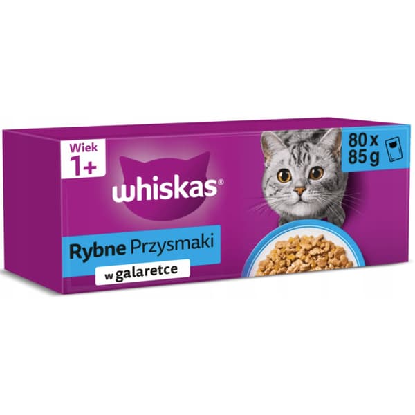 Våtfoder för katter Whiskas Fisk i gelé 80x85g
