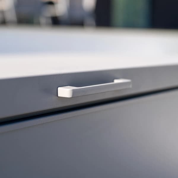 Homms trädgårds- och terrasslåda, grå aluminium