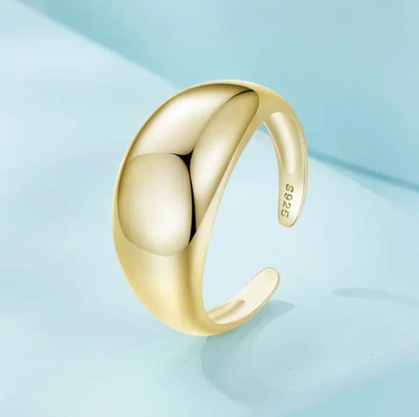 Guldring Justerbar Minimalistisk Ring Silver 925 Trusky