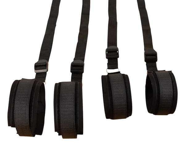 Fetish Seng Bondage Sæt BDSM Sengehåndjern Sort