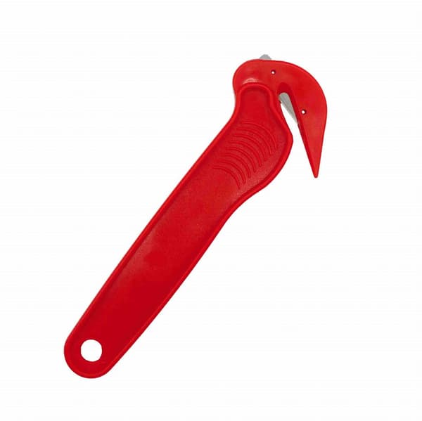 Säkerhetskniv för lådor och tejper, röd, platt