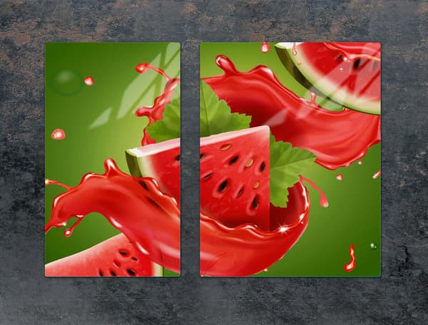 GLASSKYDDSPLÅT FÖR SPIS 70x52 VATTENMELON