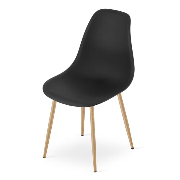 WAT stol sort / naturlige ben x 3